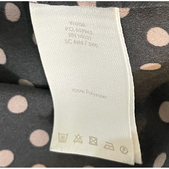 Boden Womens 3/4 Sleeve Gray w/Pink Polka Dot Blouse Sz 16 Casual Retro Workwear - Picture 6 of 8
